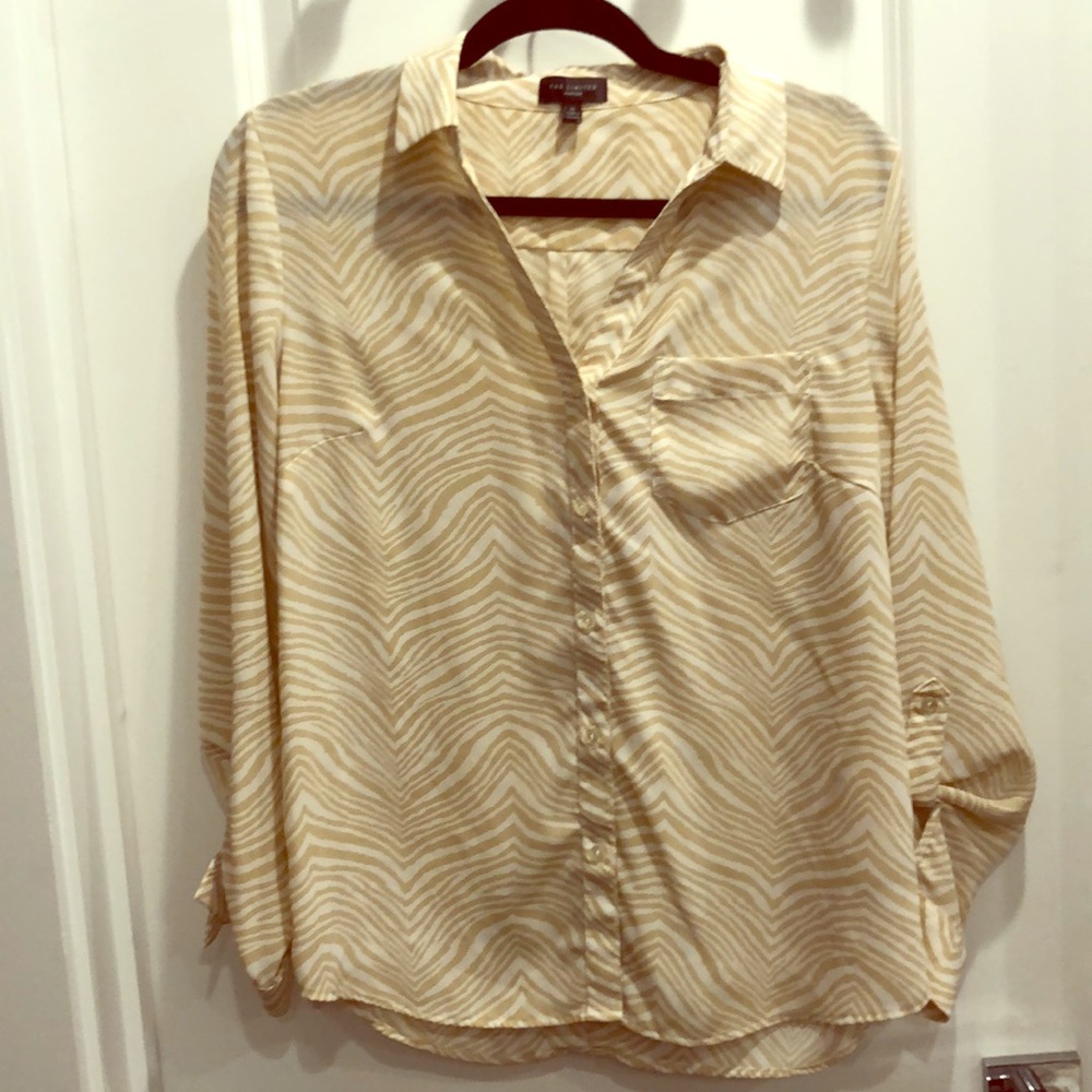 Cream And White Patterned Blouse - image 1